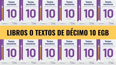 Libros de Décimo (10mo EGB) 2024.